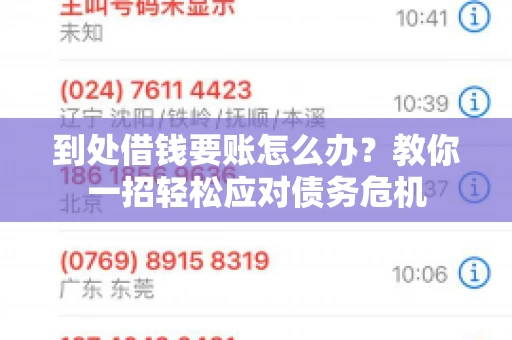 到处借钱要账怎么办？教你一招轻松应对债务危机