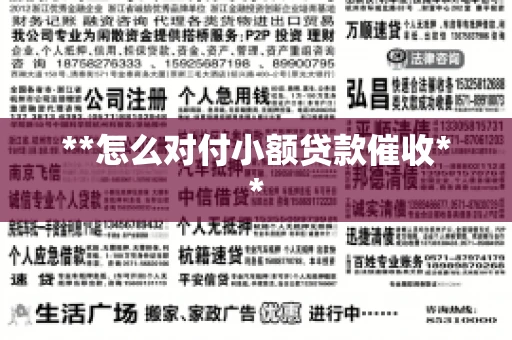 **怎么对付小额贷款催收**