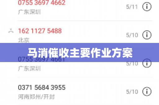 马消催收主要作业方案
