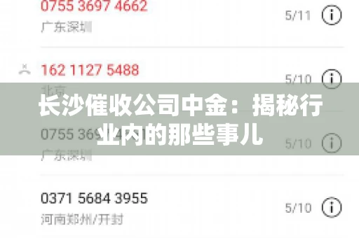长沙催收公司中金：揭秘行业内的那些事儿